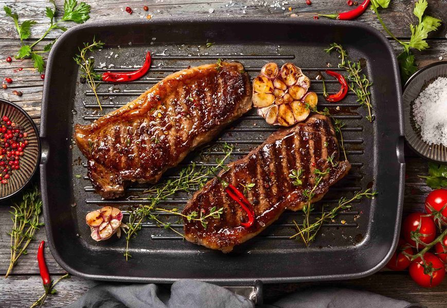 Стейк Нью Йорк ( Тонкий край ), USDA Prime, Мраморная говядина из США, Стейк,  Зерновой откорм, отруб